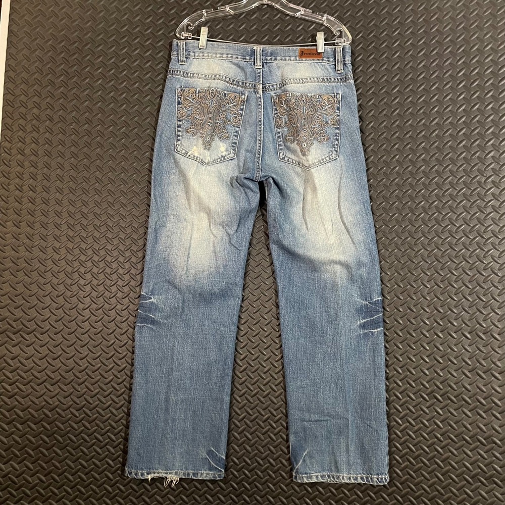 Irreverent Blue Embellished Pocket Jeans Denim Pants Women's‎ Size 34x30